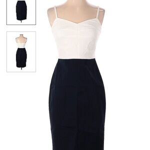 Banana Republic cocktail dress, never worn. White bodice with navy blue skirt.